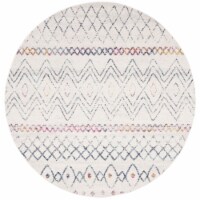 SAFAVIEH Madison Collection MAD798B Ivory / Dark Blue Rug 5 X 5 Round