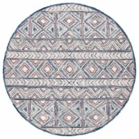 SAFAVIEH Micro-Loop MLP637U Handmade Pink / Blue Rug 5' round