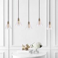 SAFAVIEH Presta 5 Light 56.5 Inch Pendant | Black / Gold |