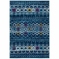 Safavieh AMS108M -8 8 x 10 ft. Amsterdam Southwestern Rectangle Power Loomed Rug - Navy & Tur