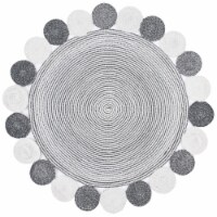 Safavieh CAP231H-7R 7 x 7 ft. Cape Cod Round Area Rug, Charcoal & Ivory