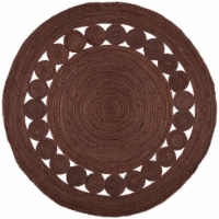 Safavieh NF364T-8R 8 x 8 ft. Natural Fiber Rustic Round Hand Loomed Rug - Brown