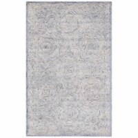 4' x 6' Silver Safavieh Ikat Collection IKT506G Handmade Premium Wool Area Rug 