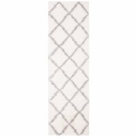 SAFAVIEH Parma Shag Collection PMA521A Cream / Grey Rug 2' 3 x 11'