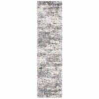 SAFAVIEH Berber Shag Collection BER219G Grey / Cream Rug 2' x 12'
