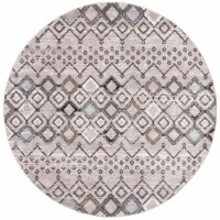 SAFAVIEH Amsterdam AMS108F Light Grey / Brown Rug 3' round