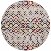 SAFAVIEH Amsterdam AMS108G Light Grey / Multi Rug 3' round