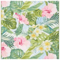 SAFAVIEH Outdoor BAR516X Barbados Collection Green / Pink Rug 6-6 X 6-6 Square