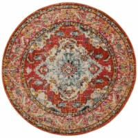 SAFAVIEH Monaco Collection MNC243H Orange/Light Blue Rug 11' round