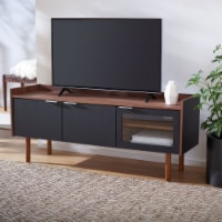 SAFAVIEH Safiya 2-Shelf Media Stand Walnut / Black