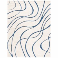 SAFAVIEH Florida Shag SG471-1165 Cream / Blue Rug 9' 6  x 13'