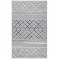 Safavieh STK507G-9 9 x 12 ft. Striped Kilim Contemporary Rectangle Hand Woven Rug - Silver &
