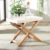SAFAVIEH Outdoor Collection Alten Side Table Natural/Beige