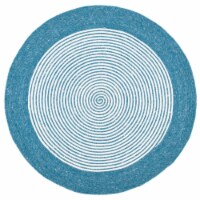 SAFAVIEH Braided BRD904M Handwoven Teal / Ivory Rug 4' x 6' oval