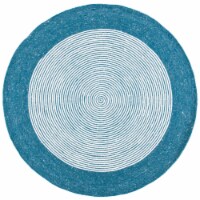 SAFAVIEH Braided BRD904M Handwoven Teal / Ivory Rug 6' round