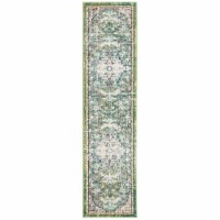 SAFAVIEH Madison Collection MAD447Y Green / Turquoise Rug 2 X 8