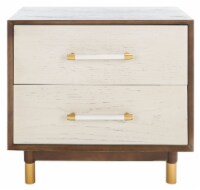 SAFAVIEH Justice 2-Drawer Nightstand Walnut / White Washed