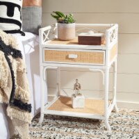SAFAVIEH Rumi 1-Drawer 1 Shelf Nightstand White / Natural