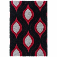 SAFAVIEH Florida Shag SG461-9040 Black / Red Rug 6' x 9'