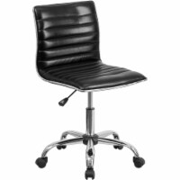 Flash Furniture Vinyl Low Back Armless Ribbed Designer Swivel Task Chair Black DS512BBK