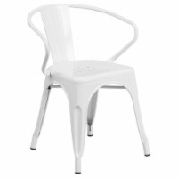 Flash Furniture Metal Indoor/Outdoor Chair with Arms White (CH31270WH)