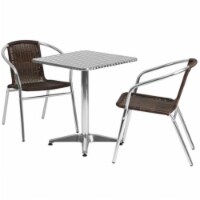 Flash Furniture TLH - ALUM - 24SQ - 020CHR2 - GG 23.5 in. Square Aluminum Indoor - Outdoor Ta