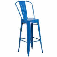 Flash Furniture 30.25 High Metal Indoor-Outdoor Barstool Blue Powder Coat Finish