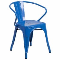 Flash Furniture Metal Indoor/Outdoor Chair with Arms Blue (CH31270BL)