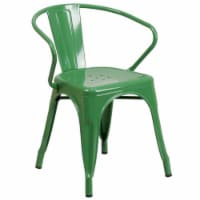 Flash Furniture Green Metal Indoor-Outdoor Chair with Arms (CH31270GN)