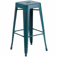 Flash Furniture 30'' High Backless Distressed Metal Indoor Barstool Kelly Blue ETBT350330KB