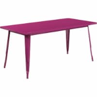 Flash Furniture ET-CT005-PUR-GG 31.5 x 63 in. Rectangular Purple Metal Indoor & Outdoor Table