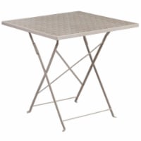 Flash Furniture 28  Square Steel Flower Print Patio Dining Table in Silver
