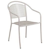Flash Furniture Light Gray Indoor-Outdoor Steel Patio Arm Chair with Round Back [CO-3-SIL-GG]