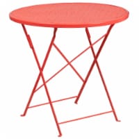 Flash Furniture 30'' Round Coral Indoor-Outdoor Steel Folding Patio Table CO4RED