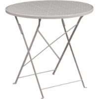 Flash Furniture 30'' Round Light Gray Indoor-Outdoor Steel Folding Patio Table CO4SIL