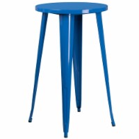 Flash Furniture CH-51080-40-BL-GG 24 in. Round Blue Metal Indoor & Outdoor Bar Height Table
