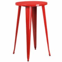 Flash Furniture CH-51080-40-RED-GG 24 in. Round Red Metal Indoor & Outdoor Bar Height Table