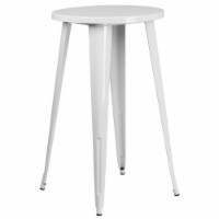 Flash Furniture CH-51080-40-WH-GG 24 in. Round White Metal Indoor & Outdoor Bar Height Table