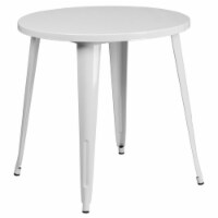 Flash Furniture CH-51090-29-WH-GG 30 in. Round White Metal Indoor & Outdoor Table