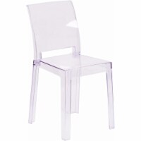 Ghost Chair in Transparent Crystal with Square Back OW-SQUAREBACK-18-GG