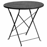 Flash Furniture Commercial Grade 30 Round Black Indoor-Outdoor Steel Folding Patio Table