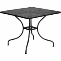 Flash Furniture CO-6-BK-GG Indoor-Outdoor Steel Patio Table , Black - 35.5 in. Square