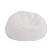 Flash Furniture DG-BEAN-SMALL-FUR-WH-GG Small White Furry Kids Bean Bag Chair