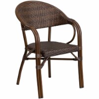 Flash Furniture Milano Series Bamboo Patio Chair Cocoa Rattan/Bamboo-Aluminum Frame