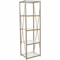 Flash Furniture Mar Vista Collection 4 Shelf 64 H Glass/Metal Storage Shelves Clear/Matte