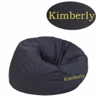 Flash Furniture DG-BEAN-SMALL-SOLID-GY-EMB-GG Personalized Small Solid Gray Kids Bean Bag, 18