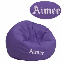 Flash Furniture DG-BEAN-SMALL-SOLID-PUR-EMB-GG Personalized Small Solid Purple Kids Bean Bag,
