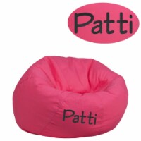 Flash Furniture DG-BEAN-SMALL-SOLID-HTPK-EMB-GG Personalized Small Solid Hot Pink Kids Bean B