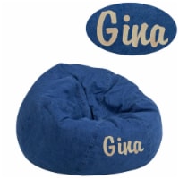 Flash Furniture DG-BEAN-SMALL-DENIM-EMB-GG Personalized Small Denim Kids Bean Bag, 18 x 30 in