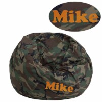 Flash Furniture DG-BEAN-SMALL-CAMO-EMB-GG Personalized Small Camouflage Kids Bean Bag, 18 x 3
